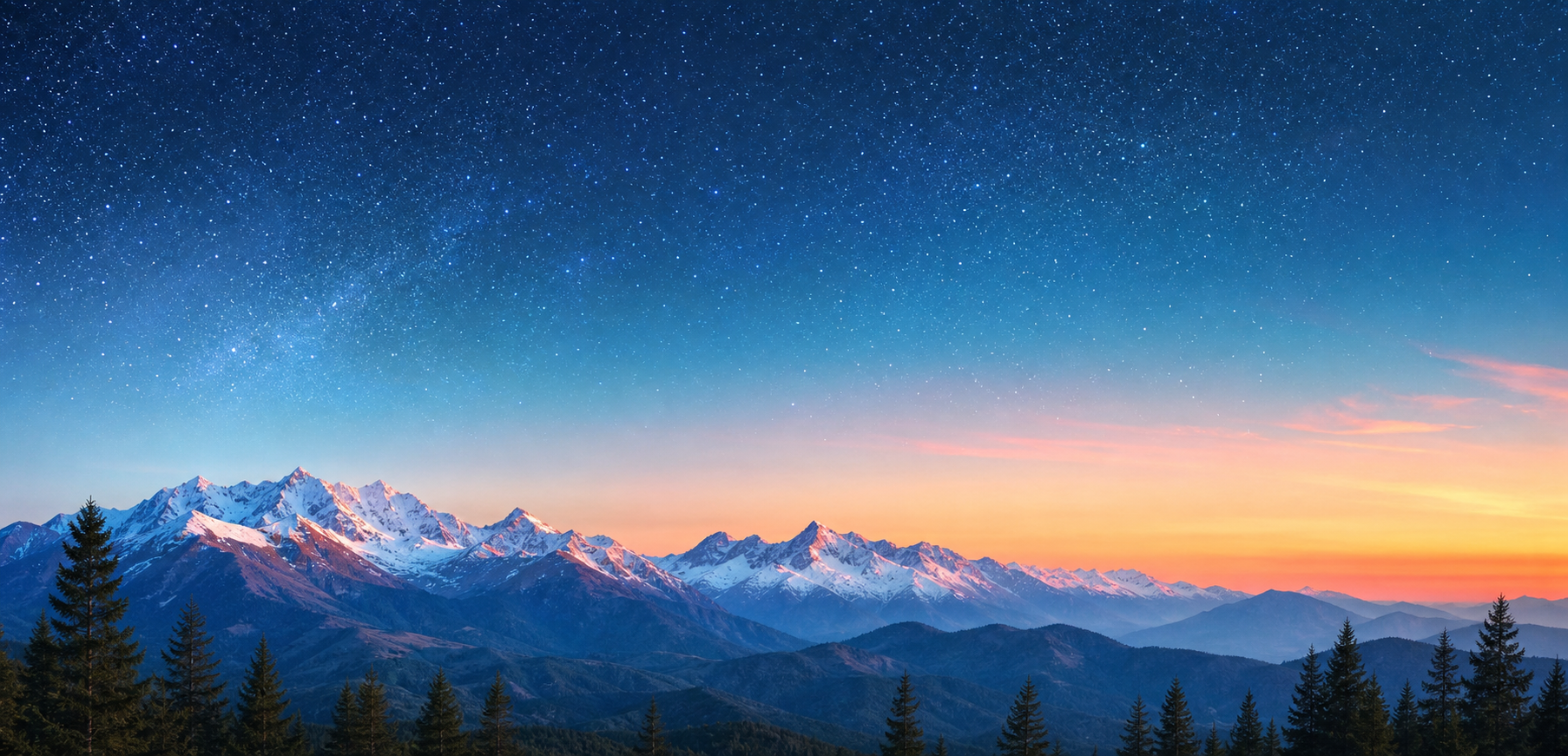 Gebirge unter einem Sternenhimmel